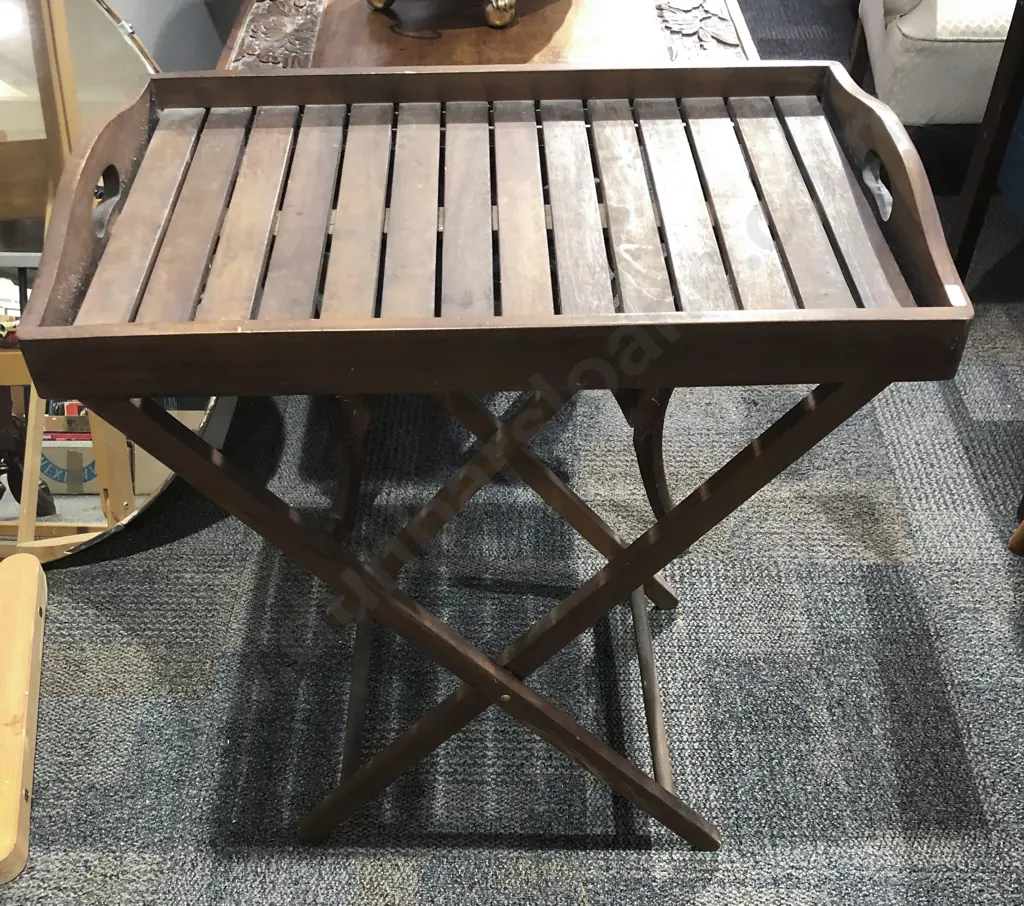Bamboo Magazine Rack Together With Tray On Stand Image 1++
