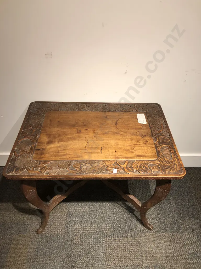 Carved Japanese Occasional Table (Faults) Image 1++