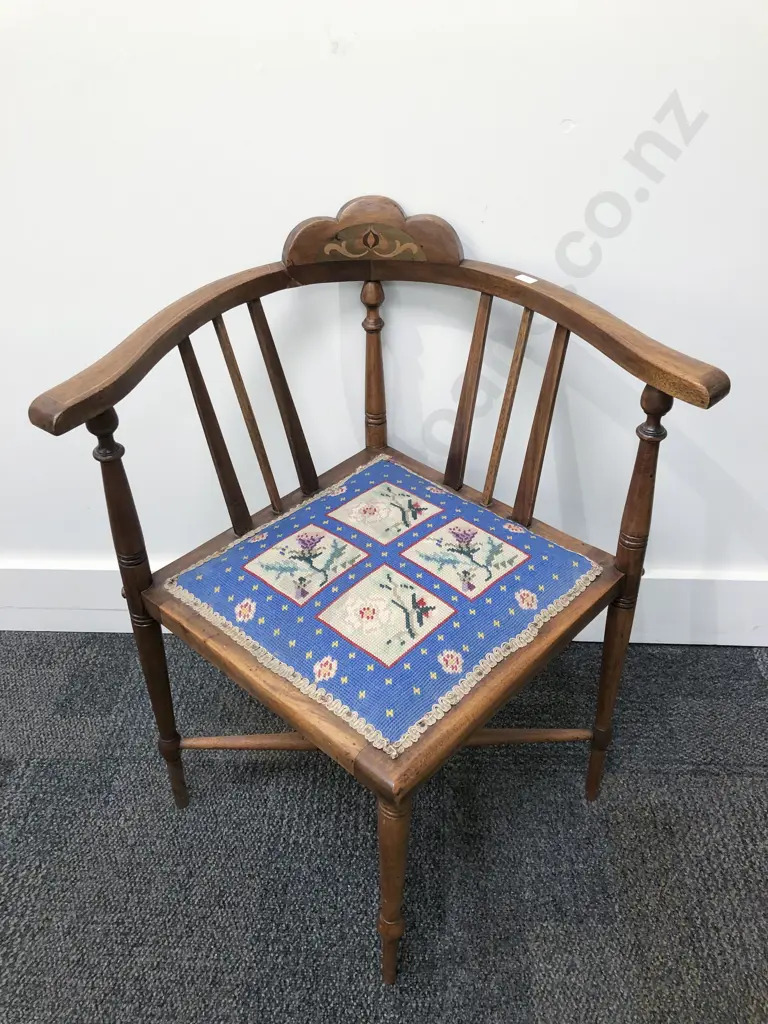 Inlaid Corner Chair With Tapestry Seat Image 1++