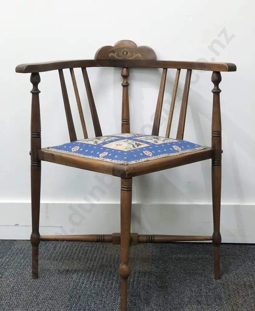 Inlaid Corner Chair With Tapestry Seat Image 1++