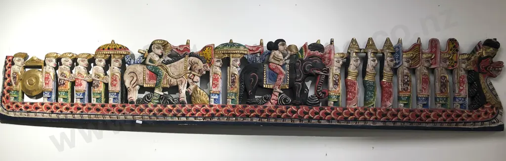 Pair of Carved Indian Wall Hangings Image 1++