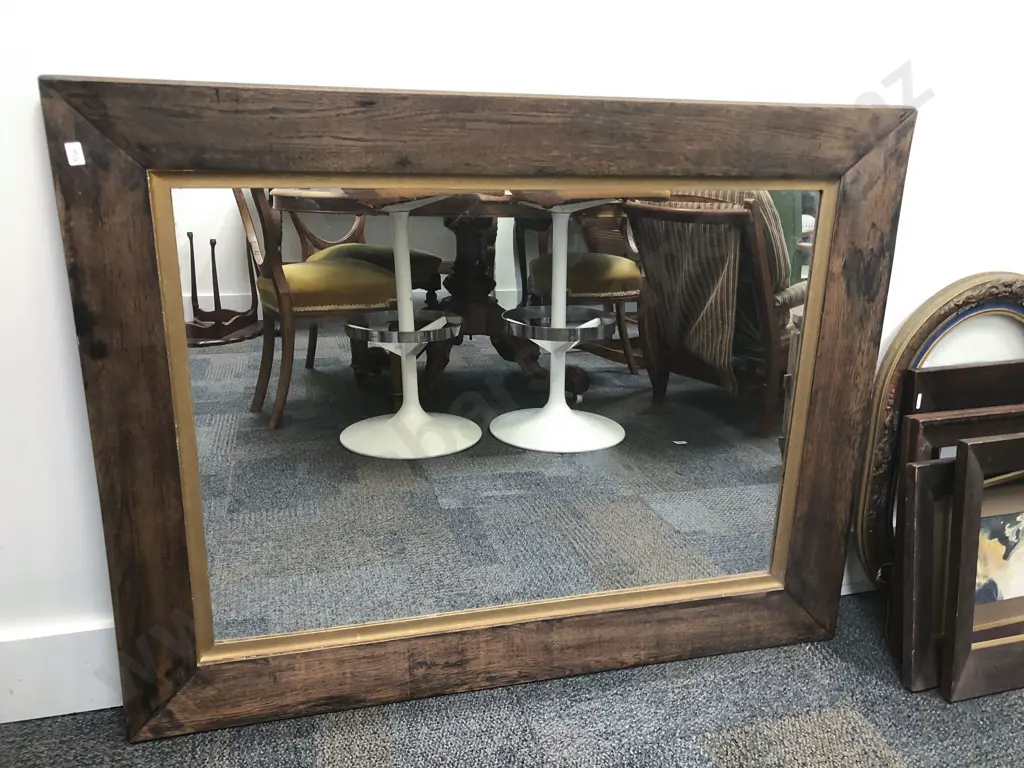 Large Oak Framed Wall Mirror Image 1++