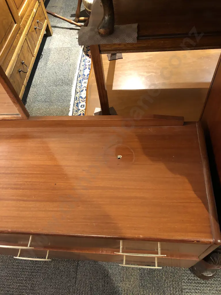 Mid Century Mirror Back Dressing Table Image 1++