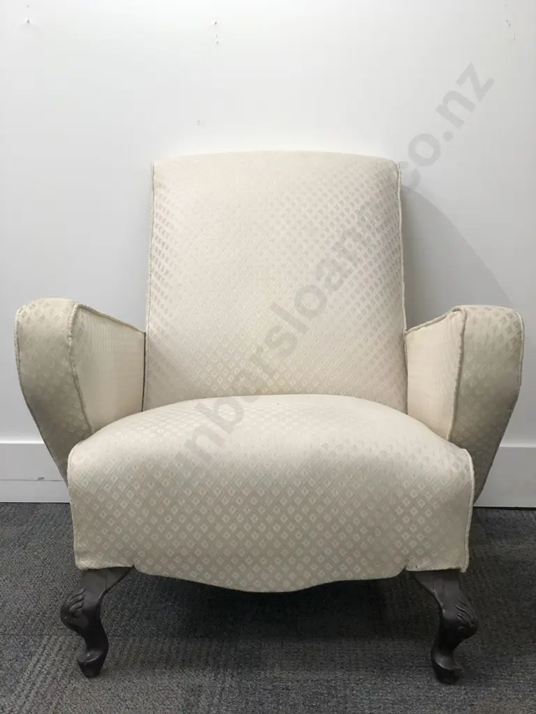 Two Modern Upholstered Victorian Armchairs Image 1++