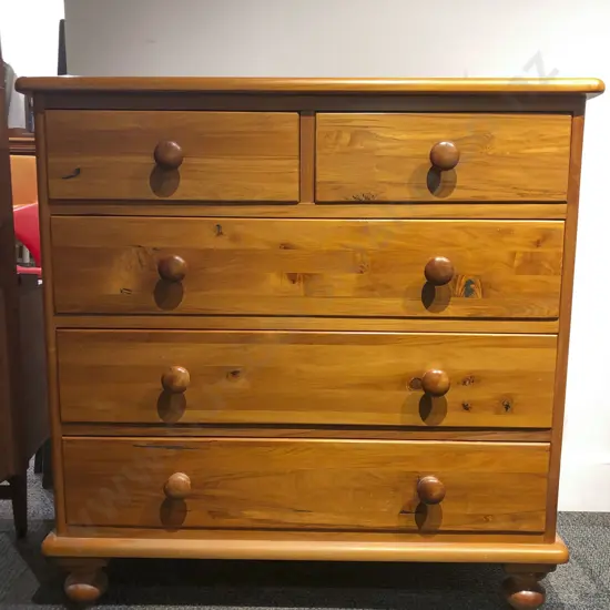 Rimu Five Drawer Chest of Drawers
