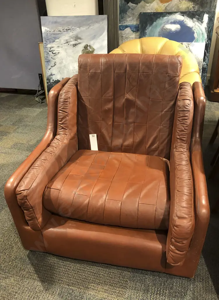 Gimson Slater Design Leather Armchair Image 1++
