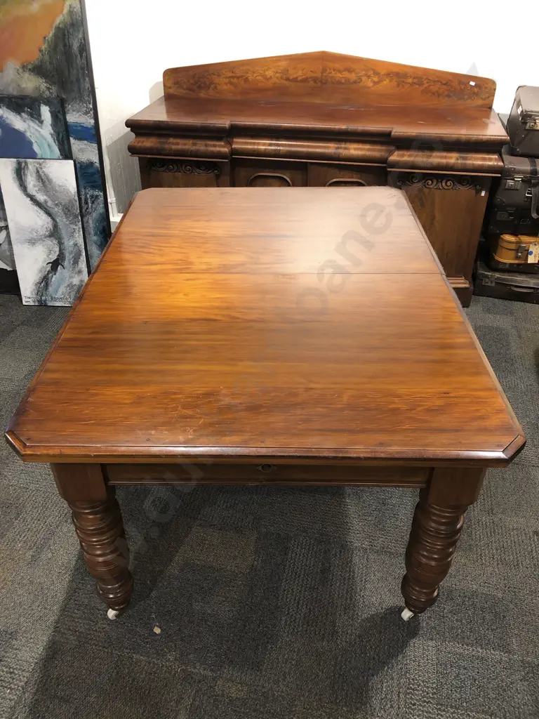 Victorian Extension Dining Table Together With Six Dining Chairs and Two Carvers Image 1++