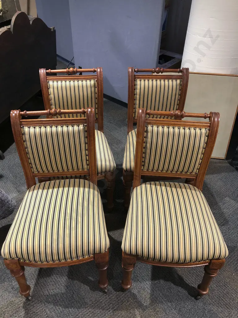 Four Reproduction Roll Back Dining Chairs Image 1++