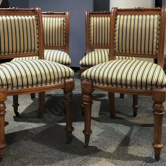 Four Reproduction Roll Back Dining Chairs