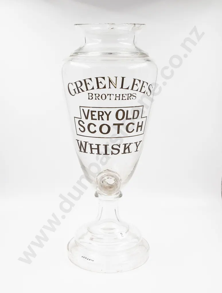 Green Lees Brothers Very Old Scotch Whisky Glass Dispenser Image 1++