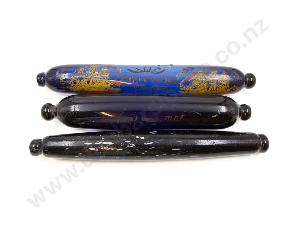 Three Blue Glass Rolling Pins Image 1++