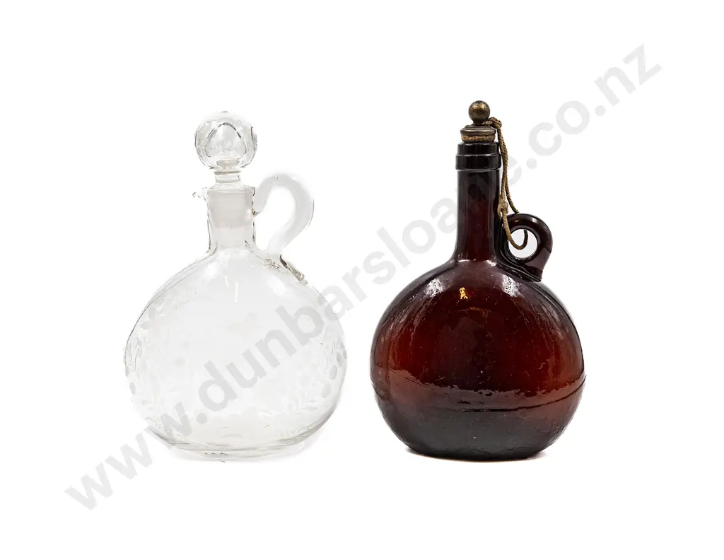 Two Victorian Glass Decanters and Stoppers Image 1++