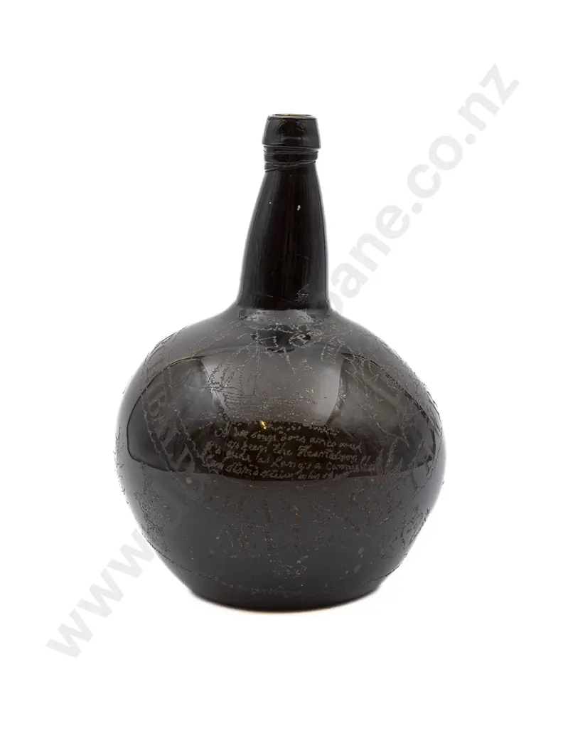 Early C19th Onion Shaped Glass Bottle Image 1++