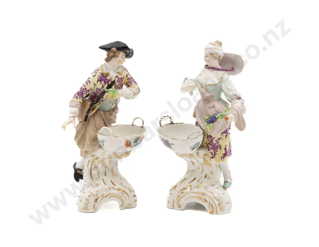 Pair of C19th German Porcelain Figural Salts Image 1++