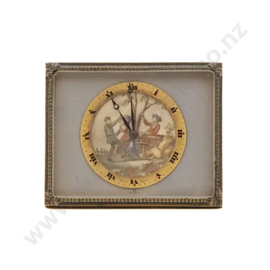 Omega Gilt Metal Bedside Time Piece