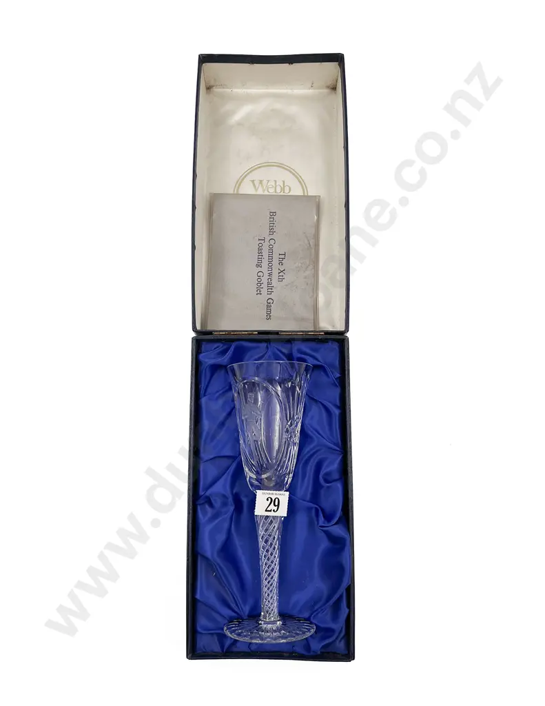 Boxed Webb-Corbett 1974 Commonwealth Games Toasting Goblet Image 1++