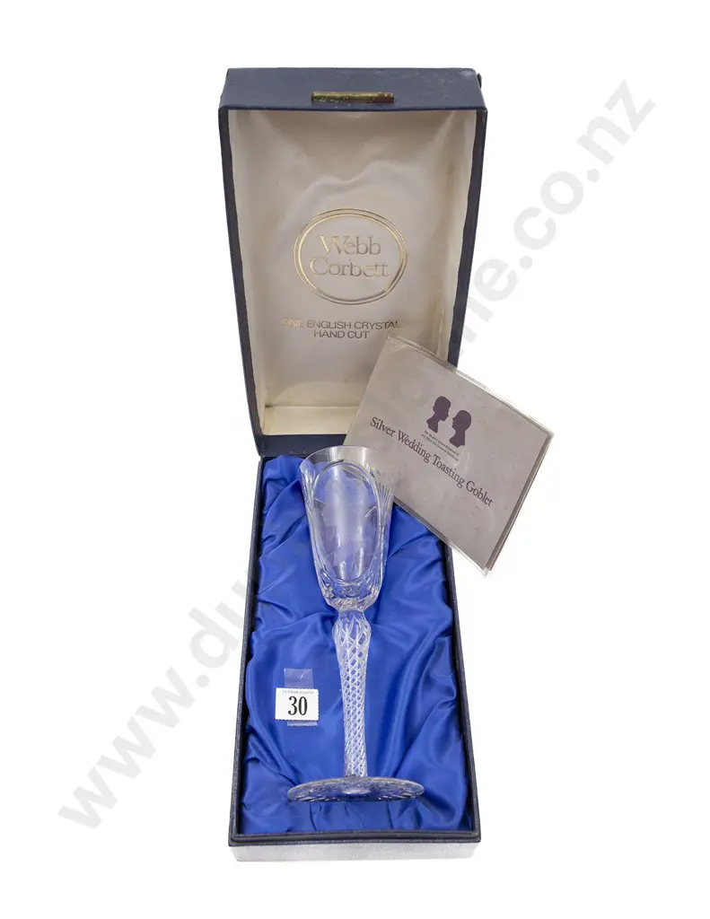 Boxed Webb-Corbett 1972 Royal Silver Wedding Toasting Goblet Image 1++