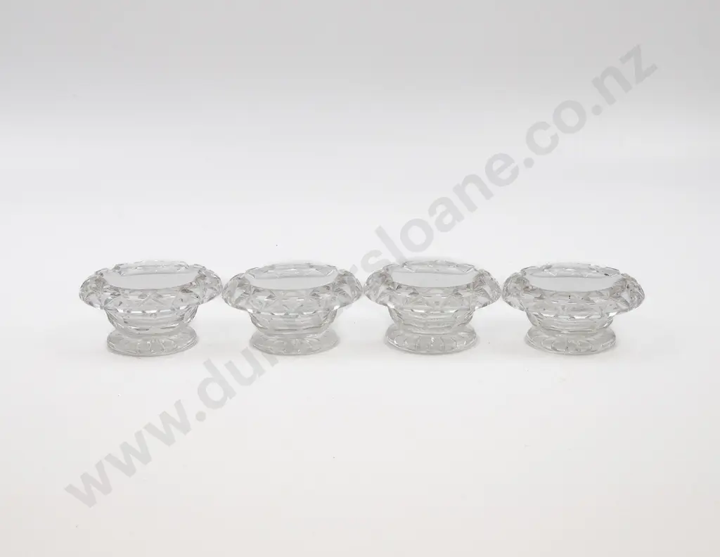 Set of Four Cut Crystal Circular Salts Image 1++