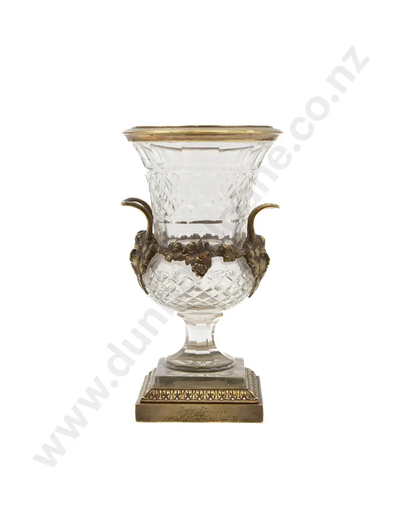 Late C19th Gilt Bronze and Cut Glass Vase Image 1++