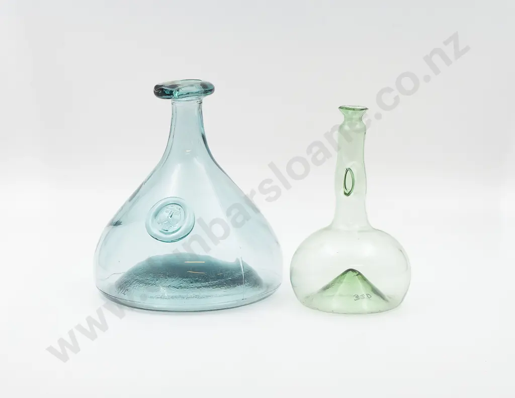 Two Coloured Glass Decanters Image 1++