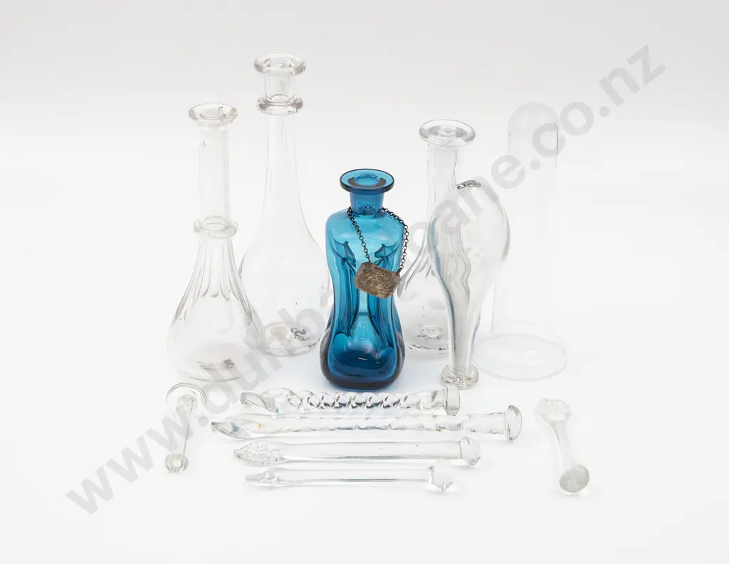 Small Box with Four Wine Tester/Toddy Lifters and Small Decanter etc Image 1++