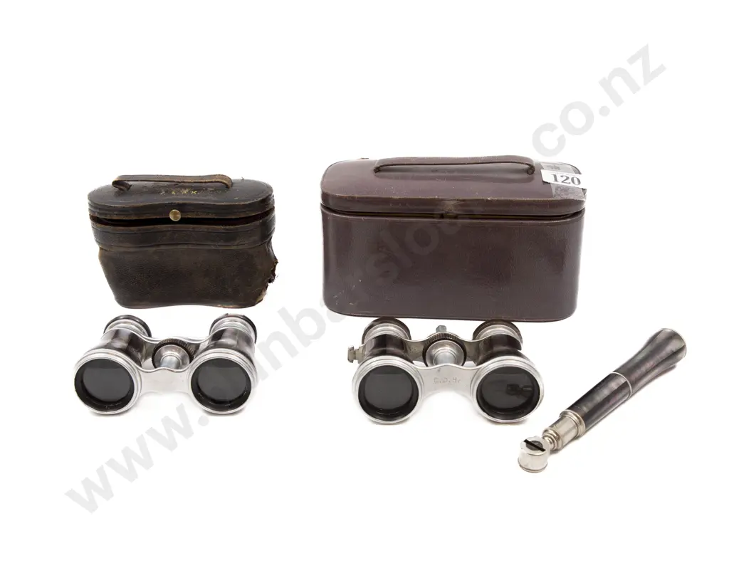 Two Pairs of Vintage Cased Opera Glasses Image 1++