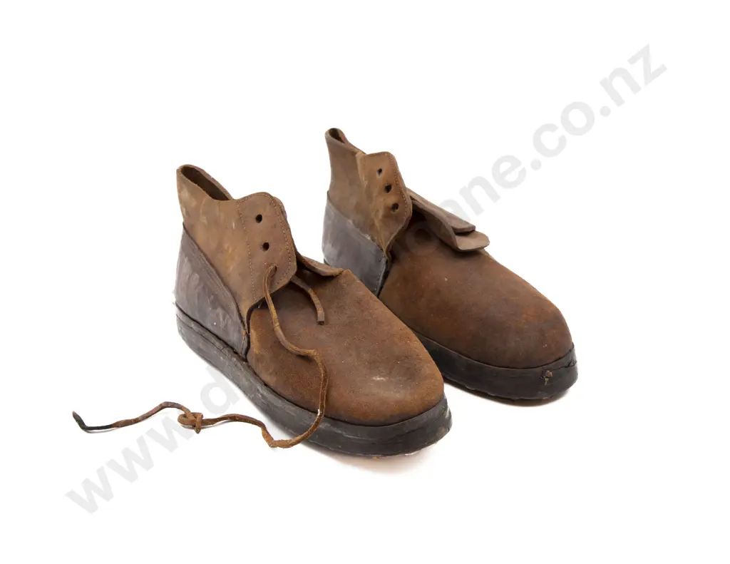 Pair of Vintage Leather Grape Crushing Boots Image 1++