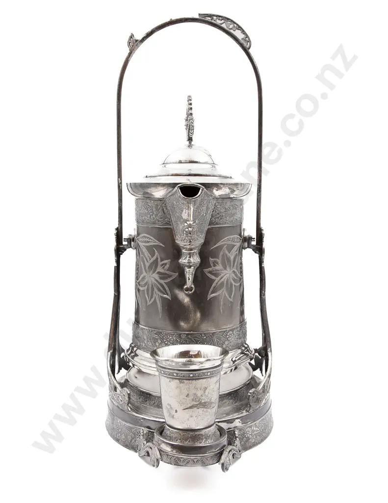 Large Victorian S/P Jug on Stand and Beaker Image 1++