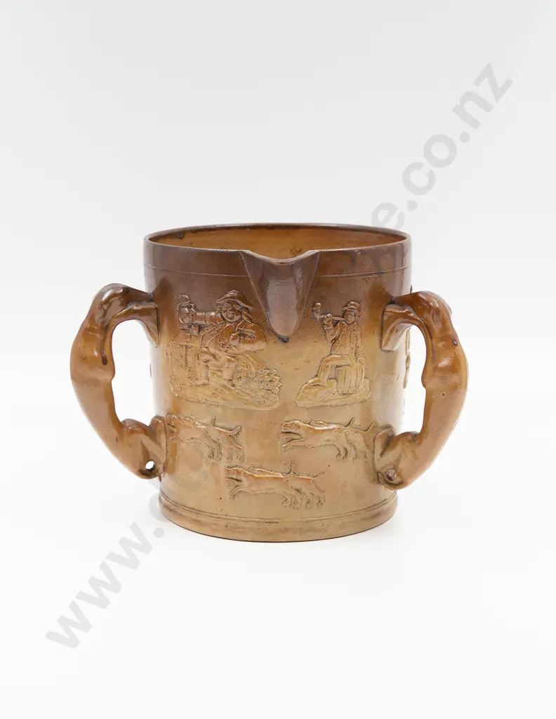 C19th Stoneware Tyg Image 1++