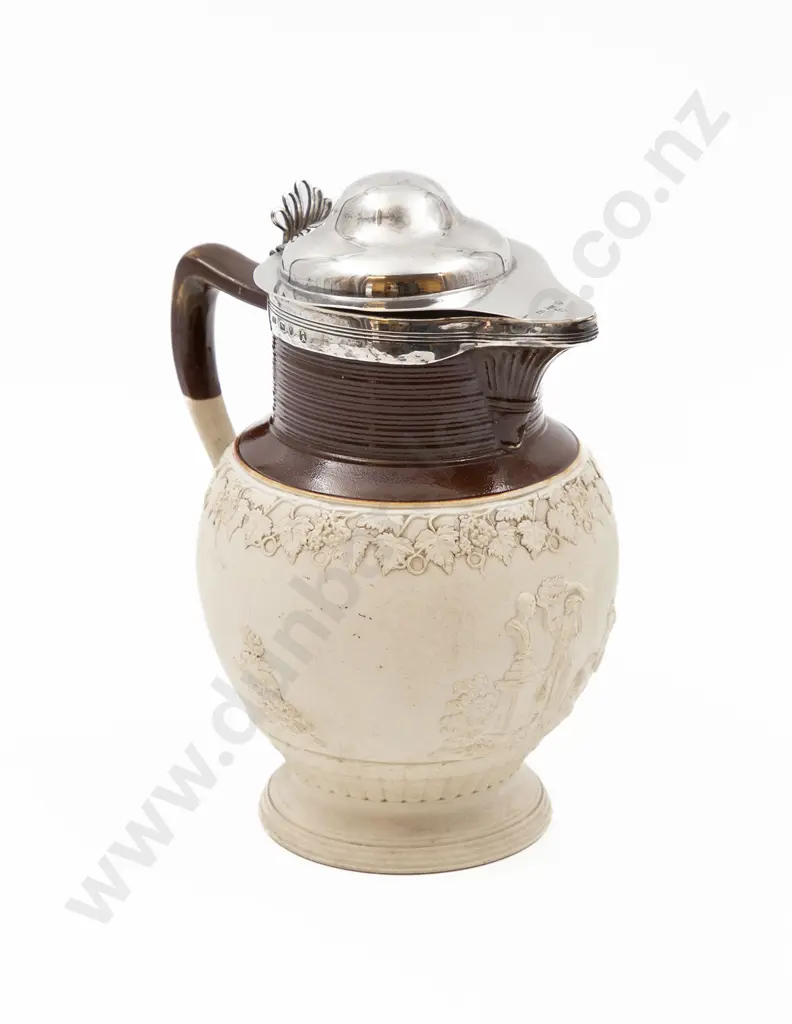 Victorian S/S Lidded Relief Moulded Jug Image 1++