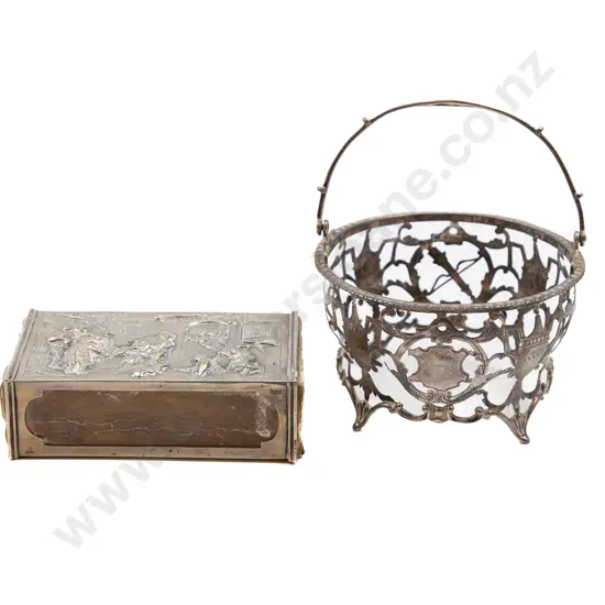Dutch Silver Matchbox Holder with S/S Sugar Basket