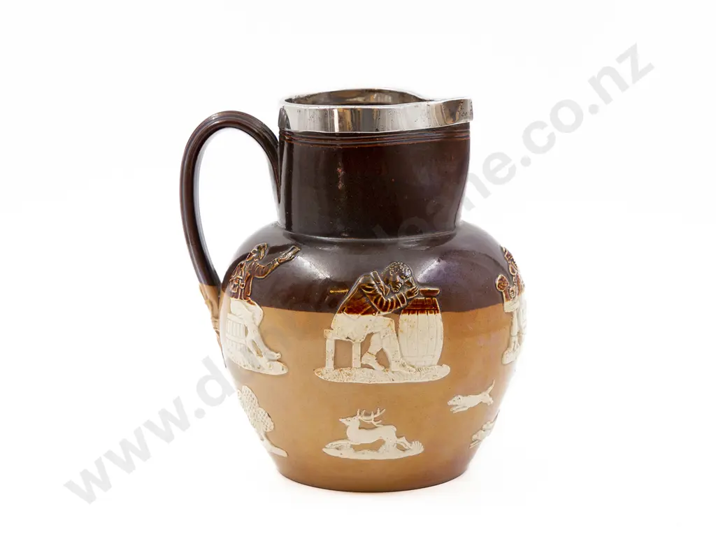Large Royal Doulton S/S Rimmed Stoneware Cider Jug Image 1++