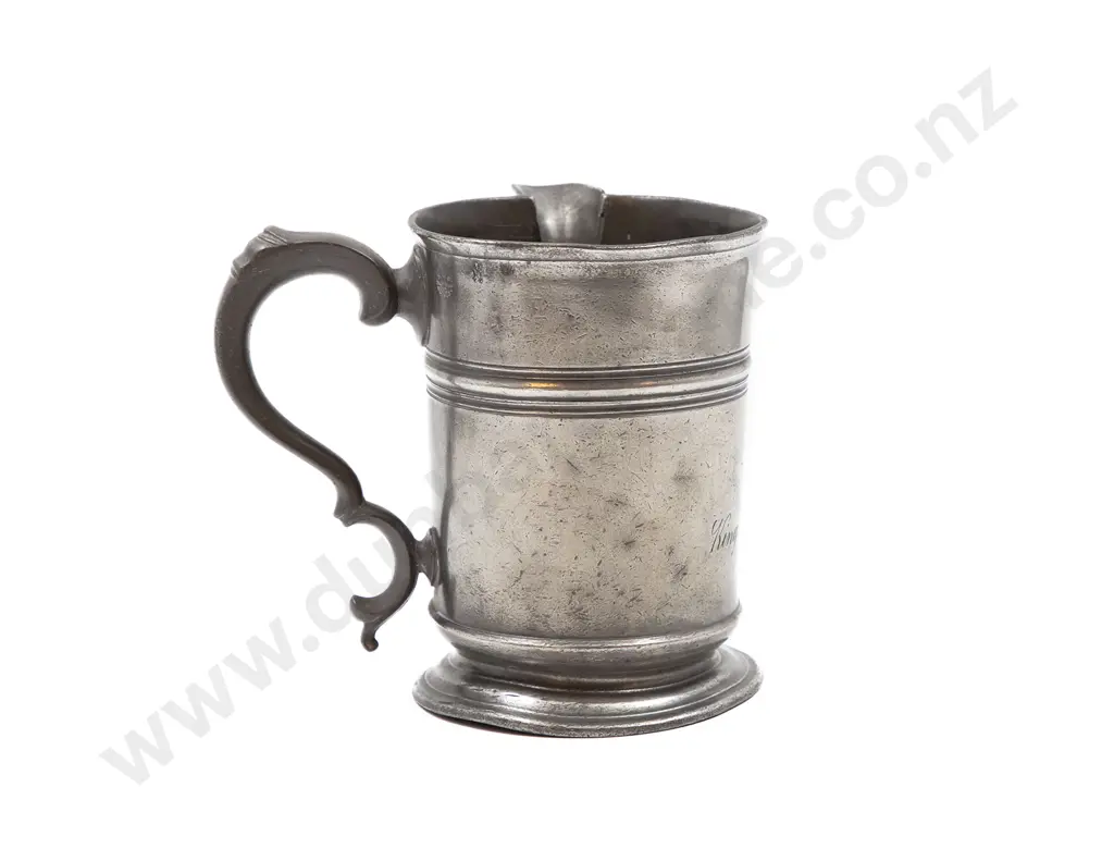 William IV Pewter Tankard with Side Spout Image 1++