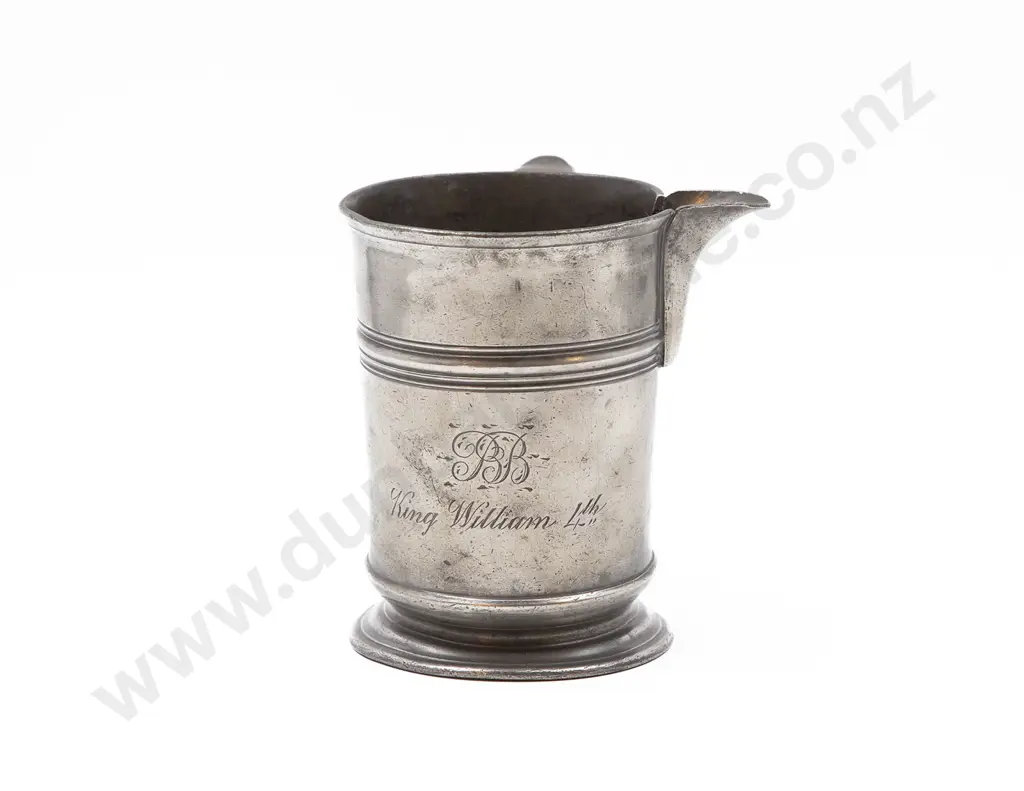 William IV Pewter Tankard with Side Spout Image 1++