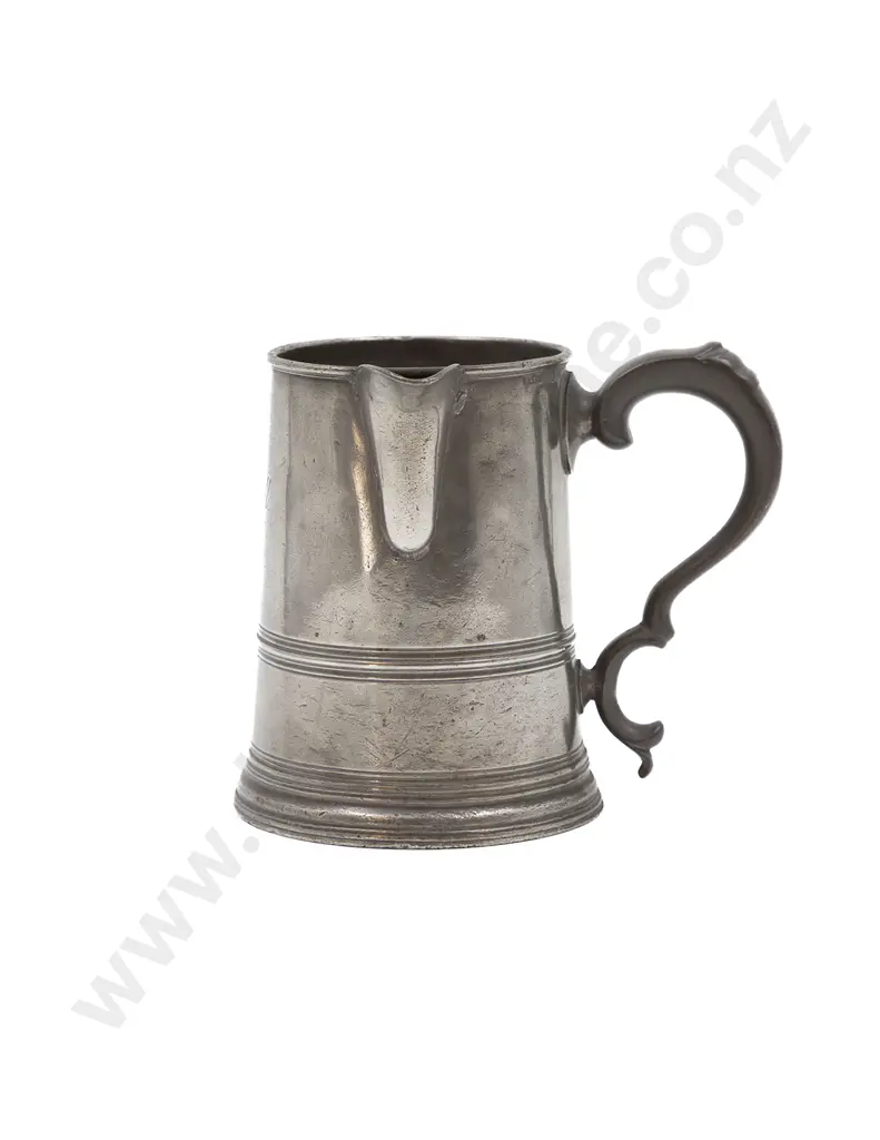 C19th Pewter Tankard with Side Spout Image 1++