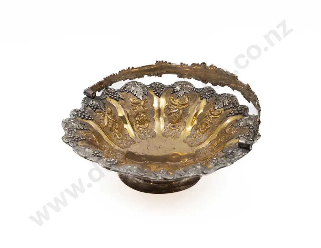 Victorian Sheffield Plate Grape and Vine Decorated Fruit Basket Image 1++