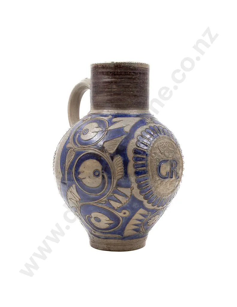 Large C18th Westerwald (Germany) Salt Glazed Jug Image 1++