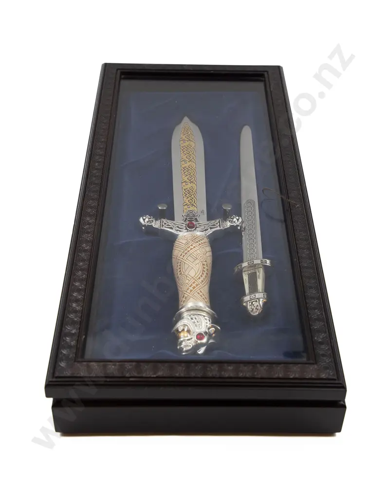 Cased Modern Replica Viking Knife and Other Image 1++
