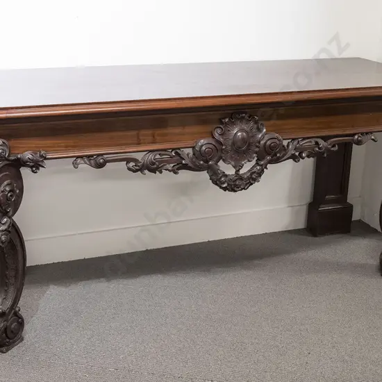 Fine Quality Victorian Plum Pudding Mahogany Serving Table