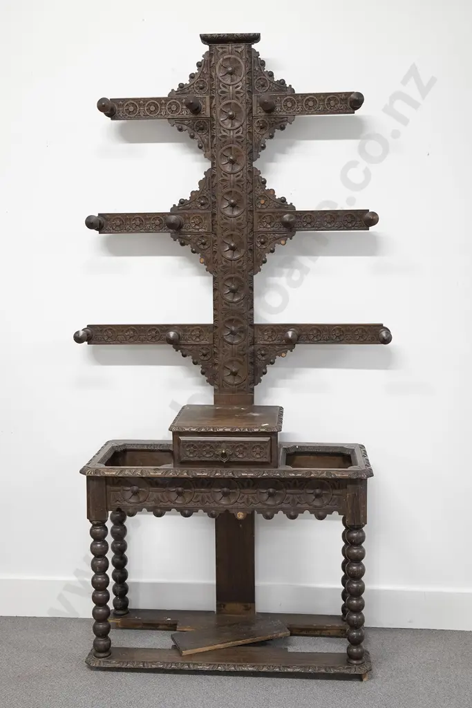 Victorian Oak Hall Stand Image 1++