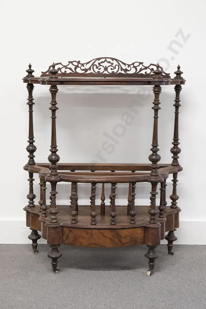 Victorian Burr Walnut Canterbury What-Not Image 1++