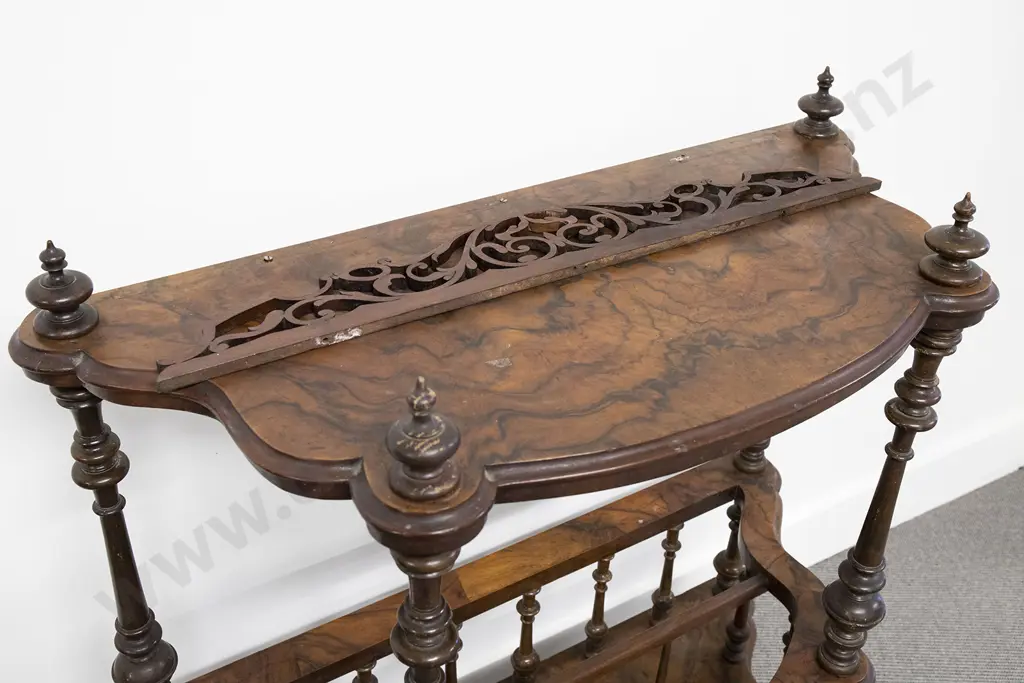 Victorian Burr Walnut Canterbury What-Not Image 1++