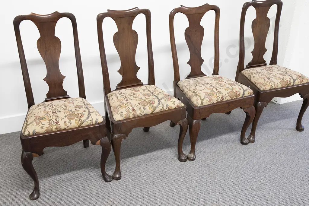 Set of Four Geo I Walnut Dining Chairs Image 1++