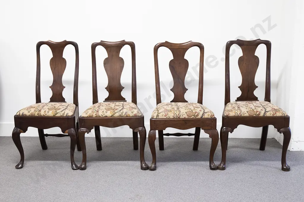 Set of Four Geo I Walnut Dining Chairs Image 1++