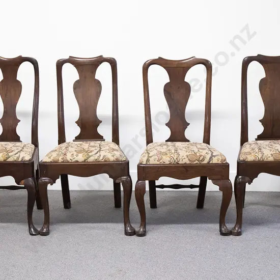 Set of Four Geo I Walnut Dining Chairs