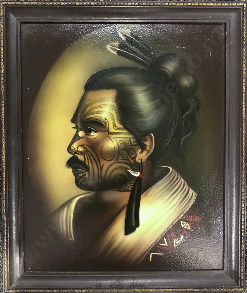 I. Scott - Portrait of Maori Man with Facial Moko Image 1++