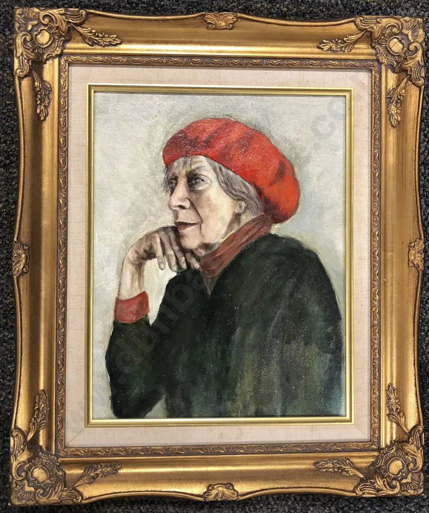 Portrait of an Older Woman in a Red Beret Image 1++