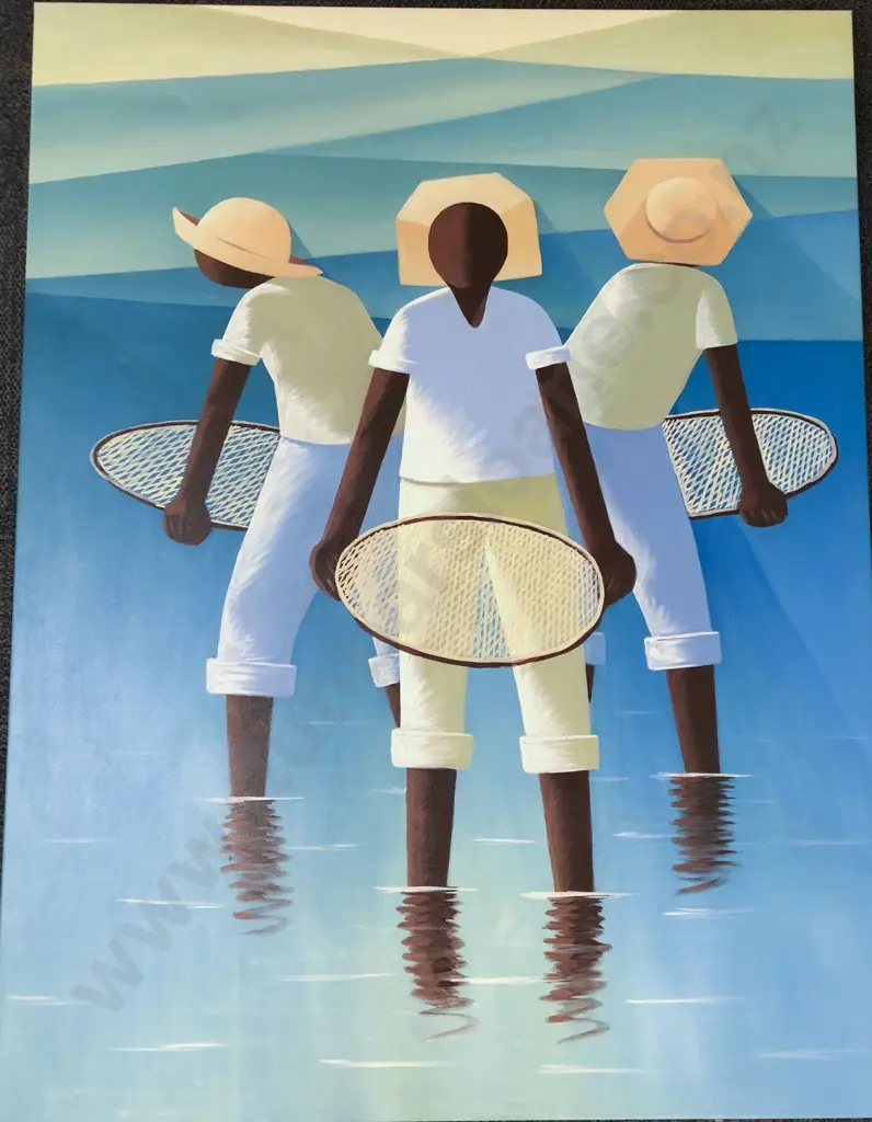 Large Acrylic On Canvas "Panning For Gold" Image 1++