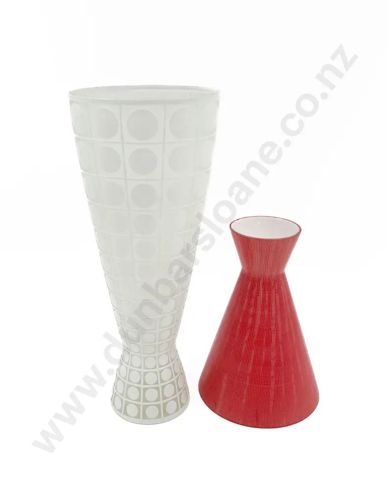 Mid Century Art Glass Vase together With Retro Glass Light Shade Image 1++