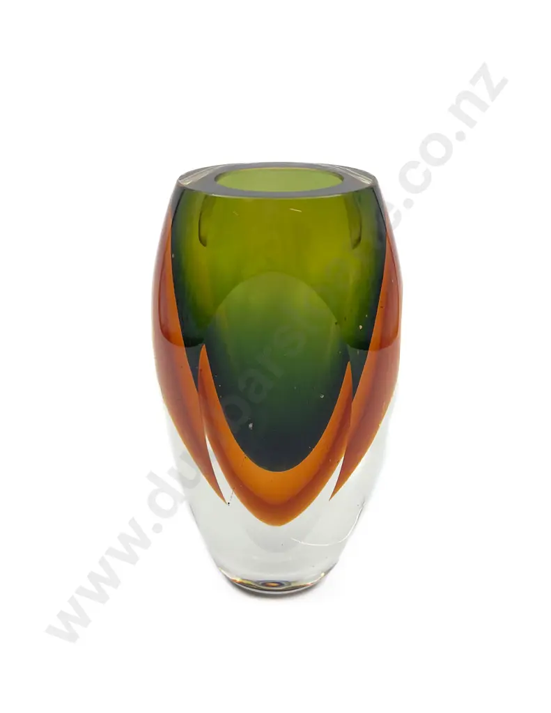 Heavy Multicolored Art Glass Vase Image 1++